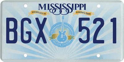 MS license plate BGX521