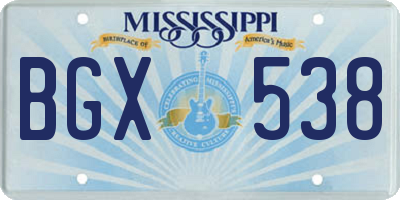 MS license plate BGX538