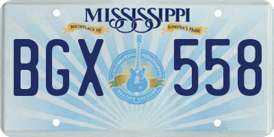 MS license plate BGX558