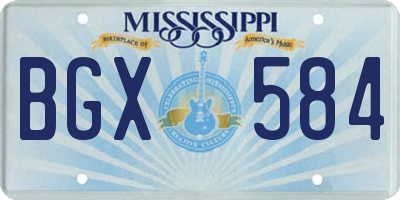 MS license plate BGX584