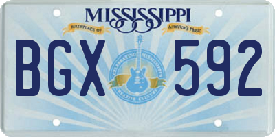 MS license plate BGX592