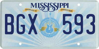 MS license plate BGX593