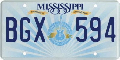 MS license plate BGX594