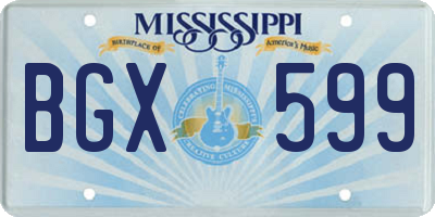 MS license plate BGX599