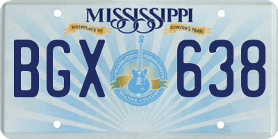 MS license plate BGX638