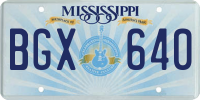 MS license plate BGX640