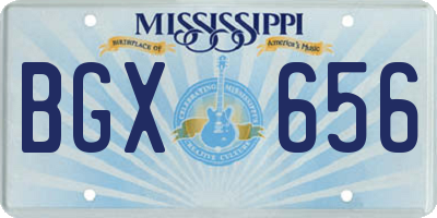 MS license plate BGX656