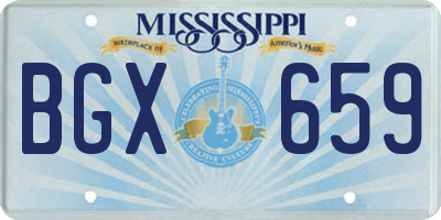 MS license plate BGX659