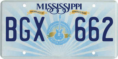 MS license plate BGX662