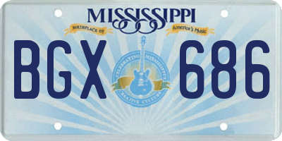 MS license plate BGX686