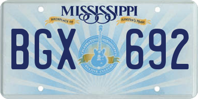 MS license plate BGX692