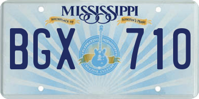 MS license plate BGX710