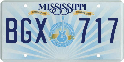 MS license plate BGX717