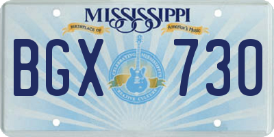 MS license plate BGX730