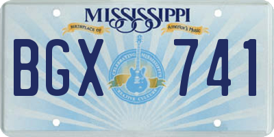 MS license plate BGX741