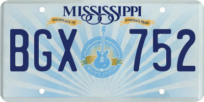 MS license plate BGX752