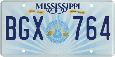 MS license plate BGX764