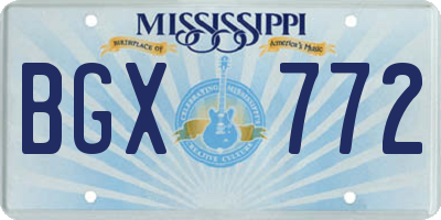 MS license plate BGX772