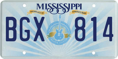 MS license plate BGX814