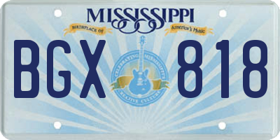 MS license plate BGX818