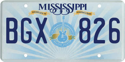 MS license plate BGX826