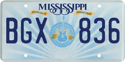 MS license plate BGX836