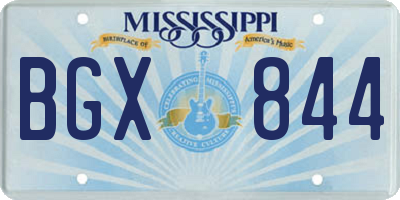 MS license plate BGX844