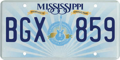 MS license plate BGX859