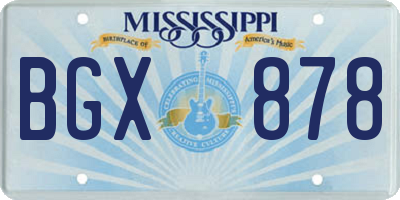 MS license plate BGX878