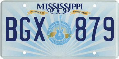 MS license plate BGX879