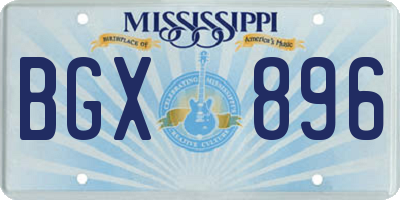 MS license plate BGX896