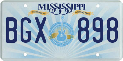 MS license plate BGX898