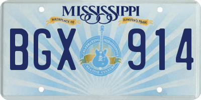 MS license plate BGX914