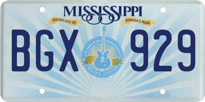 MS license plate BGX929