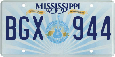MS license plate BGX944