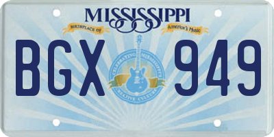MS license plate BGX949