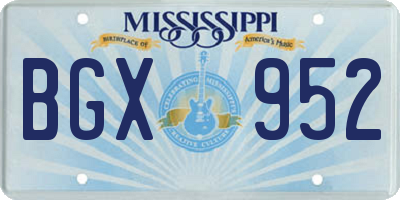 MS license plate BGX952