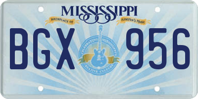 MS license plate BGX956