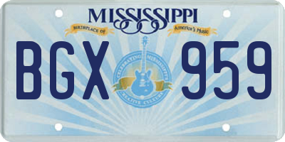 MS license plate BGX959