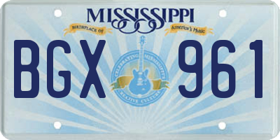 MS license plate BGX961