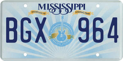 MS license plate BGX964