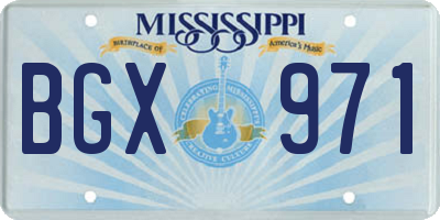 MS license plate BGX971