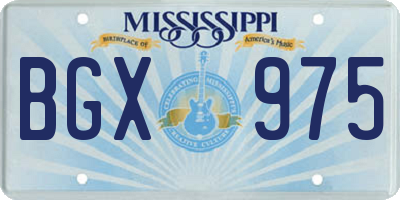 MS license plate BGX975