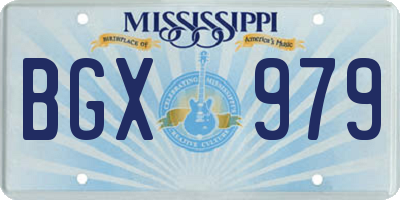 MS license plate BGX979