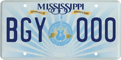 MS license plate BGY000