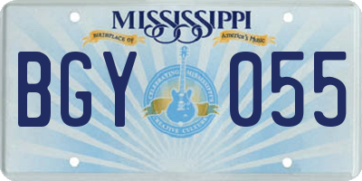 MS license plate BGY055