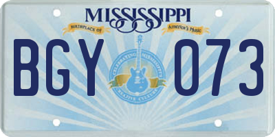 MS license plate BGY073