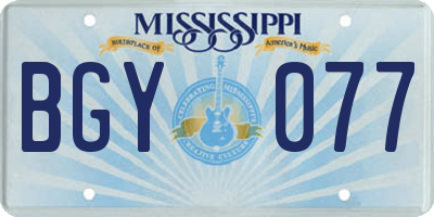 MS license plate BGY077