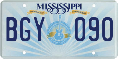 MS license plate BGY090