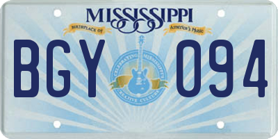MS license plate BGY094